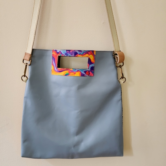 Ebarrito multicolor genuine leather shoulder strap tote handbag - Picture 2 of 12